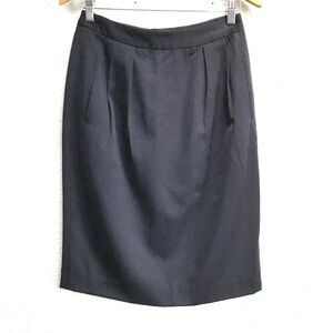 Vintage Gloria Sachs Wool Blend Pencil Skirt Womens Size 10 Neutral Office